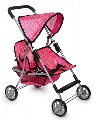 fash n kolor Twin Baby Doll Stroller - Pretend Play Baby Stroller For Dolls - Toy Stroller With Storage Basket For Baby Doll ...