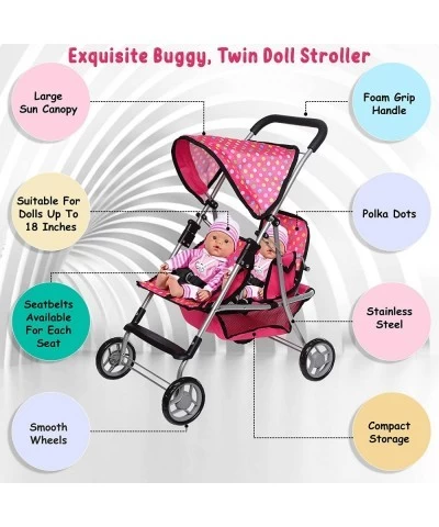 fash n kolor Twin Baby Doll Stroller - Pretend Play Baby Stroller For Dolls - Toy Stroller With Storage Basket For Baby Doll ...