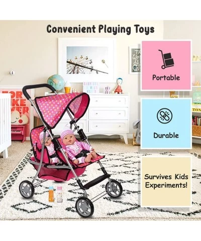 fash n kolor Twin Baby Doll Stroller - Pretend Play Baby Stroller For Dolls - Toy Stroller With Storage Basket For Baby Doll ...