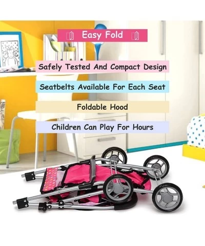 fash n kolor Twin Baby Doll Stroller - Pretend Play Baby Stroller For Dolls - Toy Stroller With Storage Basket For Baby Doll ...