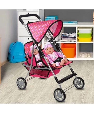 fash n kolor Twin Baby Doll Stroller - Pretend Play Baby Stroller For Dolls - Toy Stroller With Storage Basket For Baby Doll ...