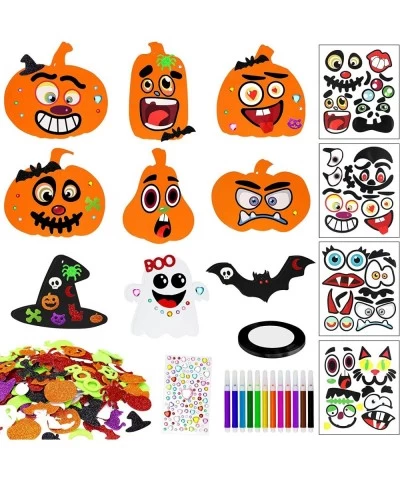 246PCS Halloween Foam Pumpkin Craft Kit Kids Halloween Crafts DIY Craft Party Decoration Including Pumpkin Face Stickers Self...