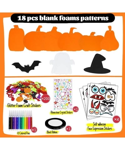 246PCS Halloween Foam Pumpkin Craft Kit Kids Halloween Crafts DIY Craft Party Decoration Including Pumpkin Face Stickers Self...