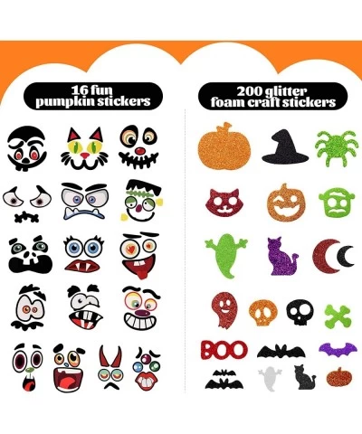 246PCS Halloween Foam Pumpkin Craft Kit Kids Halloween Crafts DIY Craft Party Decoration Including Pumpkin Face Stickers Self...