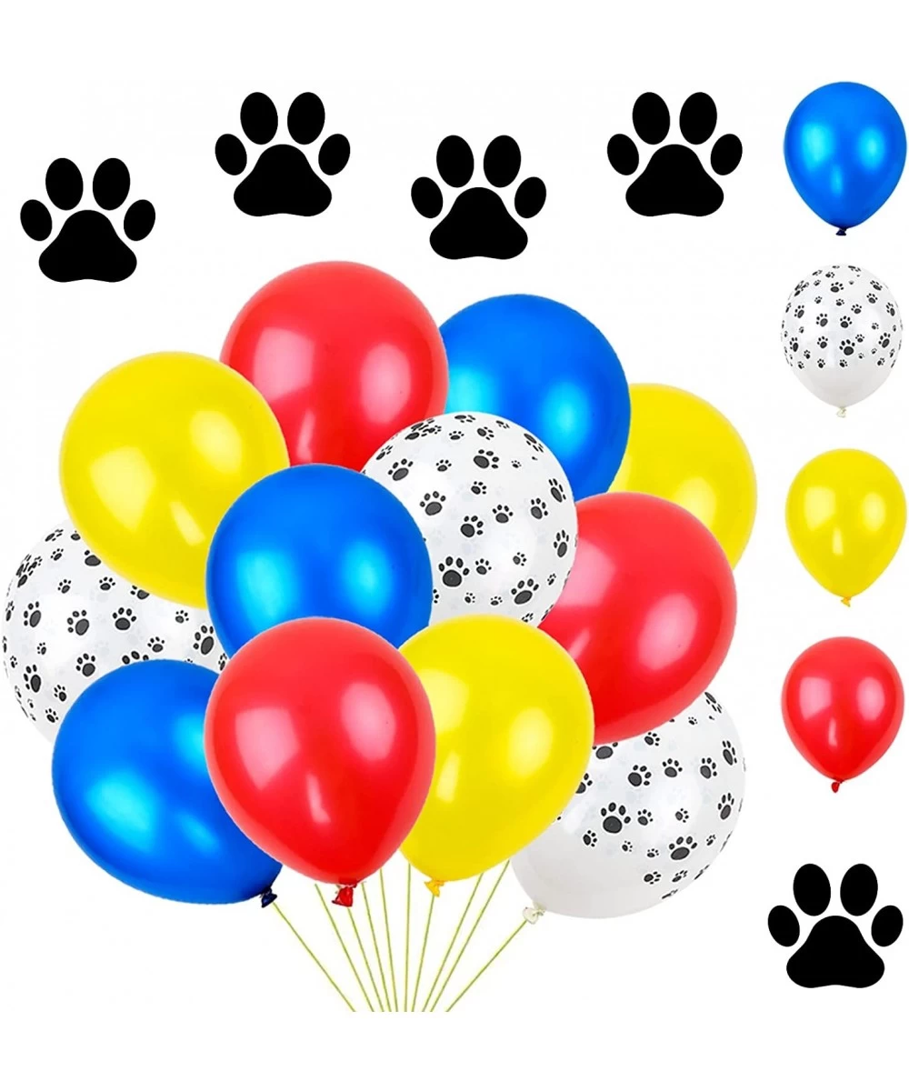 36pcs Paw Patrol Balloons 12inch with Colorful Dog Paws Print Balloon Include Red Yellow Blue Puppy Balloons for Boys Paw Pat...