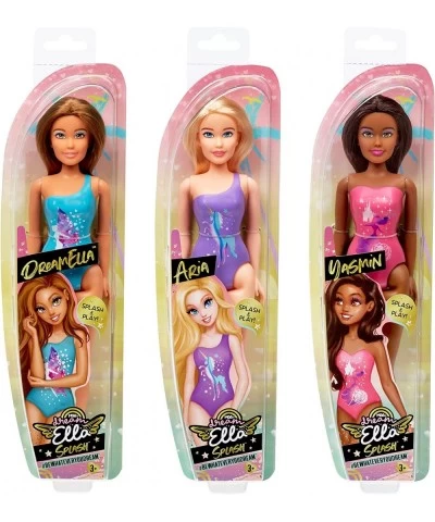 MGA's Dream Ella Splash Doll 3 Pack- DreamElla Aria and Yasmin 11.5" Long Hair Doll in Teal Purple Pink Swimsuit with Fantasy...