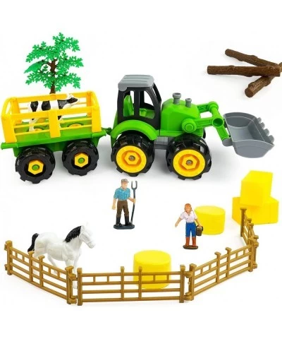 Take Apart Toys Play Farm Truck Tractor and Excavator Toy Set with Electric Drill Farm Animals and Farm Accessories Included ...