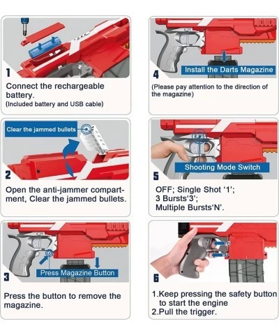 Automatic Toy Guns for Nerf Bullets Electric Toy Foam Blasters & Guns with 3 Shooting Modes DIY Customized Machine Gun with 1...