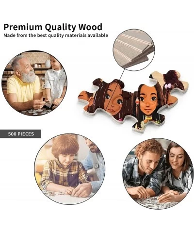 Jigsaw Puzzles 500 Pieces for Adults African American Jigsaw Puzzles Little Black Girls God Says You are Large Wooden Puzzle ...