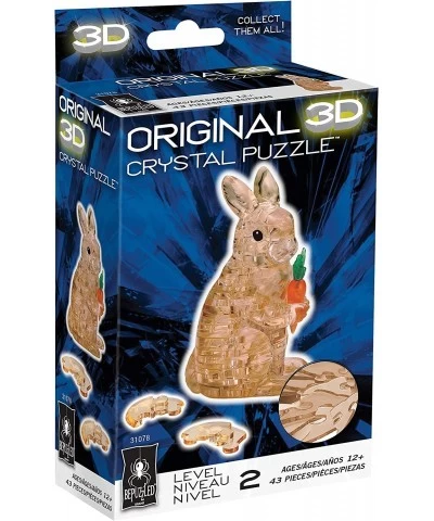 Original 3D Crystal Jigsaw Puzzle - Rabbit with Carrot Animal Assembly Brain Teaser Fun Model Toy Gift Decoration for Adults ...