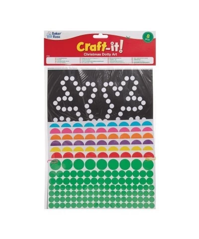 AT224 Christmas Dotty Sticker Art - Pack of 8 Festive Arts and Crafts $14.81 Craft Kits