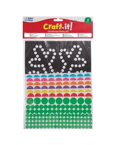 AT224 Christmas Dotty Sticker Art - Pack of 8 Festive Arts and Crafts $14.81 Craft Kits