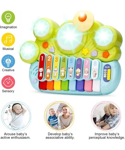 Electronic Piano Keyboard Xylophone Drum Set Montessori Musical Toys with Lights Infant Early Educational Learning Instrument...