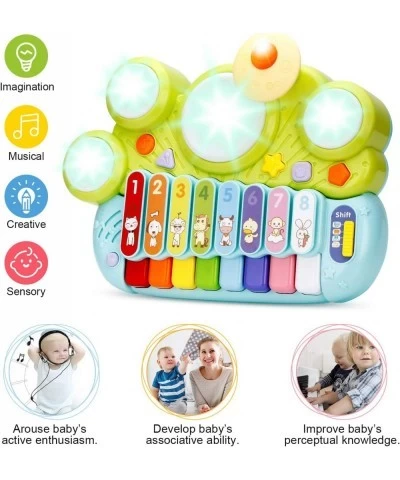 Electronic Piano Keyboard Xylophone Drum Set Montessori Musical Toys with Lights Infant Early Educational Learning Instrument...