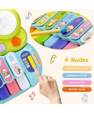 Electronic Piano Keyboard Xylophone Drum Set Montessori Musical Toys with Lights Infant Early Educational Learning Instrument...