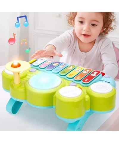 Electronic Piano Keyboard Xylophone Drum Set Montessori Musical Toys with Lights Infant Early Educational Learning Instrument...