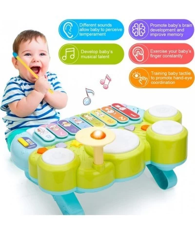 Electronic Piano Keyboard Xylophone Drum Set Montessori Musical Toys with Lights Infant Early Educational Learning Instrument...