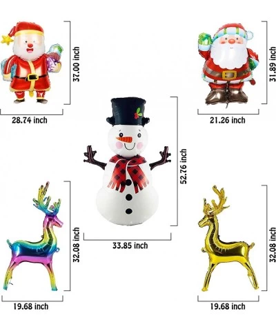 10pcs Christmas Balloon Santa Snowman Reindeer Christmas Tree Bell and Gingerbread Man Foil Balloons Christmas Party Decorati...