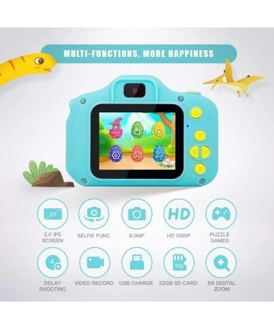 Dinosaur Theme Kids Camera HD 1080p Video Selfie Digital Camera for Kids Dream Gift for 3 4 5 6 7 8 Years Old Boys and Girls ...