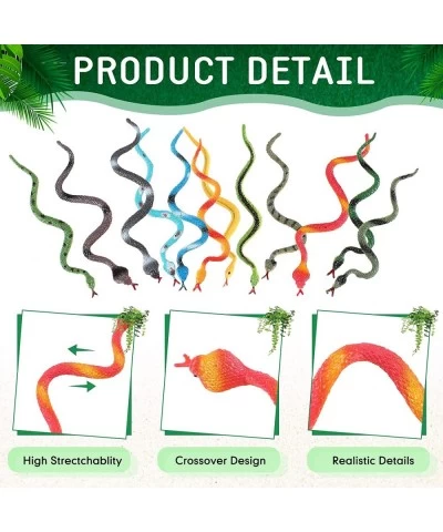 108 Pcs Plastic Snakes Rain Forest Snakes Assorted Fake Snake Toy Colorful Realistic Snake Stretchy Fake Snake for Party Deco...