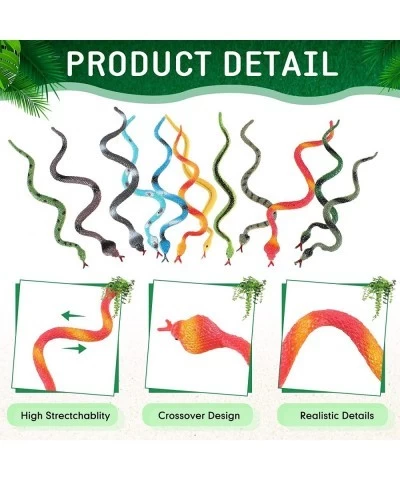 108 Pcs Plastic Snakes Rain Forest Snakes Assorted Fake Snake Toy Colorful Realistic Snake Stretchy Fake Snake for Party Deco...