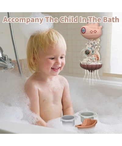 Baby Bath Toys for Toddlers 1-3 Year Old Bathtub Water Toys for Kids Age 2-4 Contains 4 Stacking Cups 2 Boats 2 Whale-Shaped ...