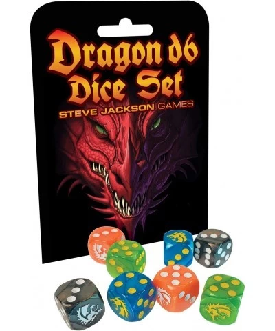 Dragon d6 Dice Set | 8 Pcs | 16mm Six Sided | Pearlized Dice | Tabletop Roleplaying Games | RPG | from Steve Jackson Games $1...