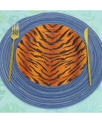 50 Pieces 9 inches Disposable Paper Plates for Tiger Themed Party Jungle Birthday Party Supplies and Zoo Animals Party Decora...