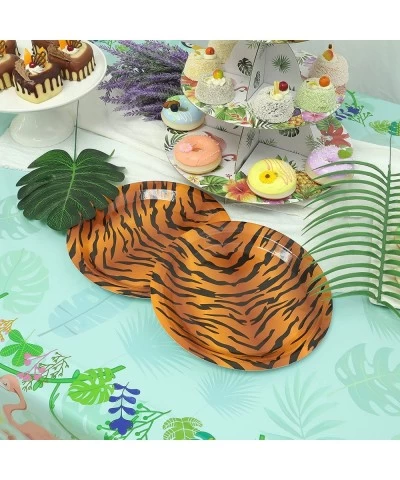 50 Pieces 9 inches Disposable Paper Plates for Tiger Themed Party Jungle Birthday Party Supplies and Zoo Animals Party Decora...