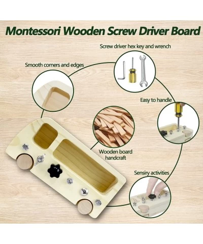 Montessori Wooden Screw Driver Board Set for Kids Basic Life Skills Educational Learning Toy for 3 4 5 Year Old Kids and Todd...