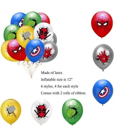 Superhero Birthday Decoration--Superhero Happy Birthday Banner Foil Balloon Balloon Cake Toppers for Superhero Birthday Party...