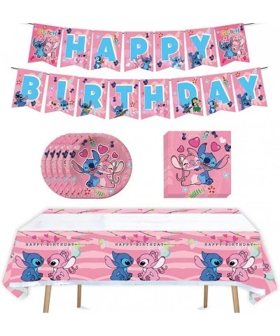 Pink Birthday Party Supplies Set of 42 Including 1 Tablecloth 1 Banner 20 Napkins 20 Plates $29.75 Kids' Party Tableware