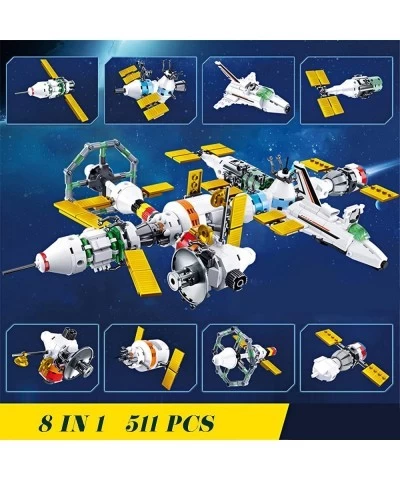 Space Station Building Block Brick Toys Set Spaceship 8In1 Kit Block Rocket Ship Spacecraft Model for Children Gifts (511 Pie...