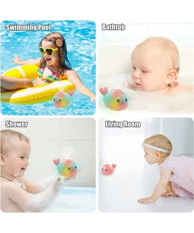 Water Whale Bath Toy for Toddlers 1-3 Infant Light Up Fountain Swimming Spray Whale Baby Pool Toys with Screwdriver Sprinkler...