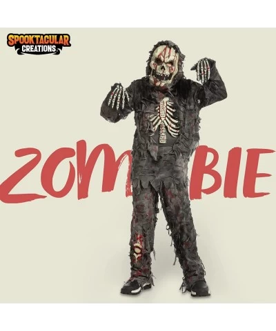 Child Boy Scary Black Zombie costume for kids (Medium (8-10yr)) $50.63 Kids' Costumes