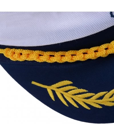 Sailor Captain Hat Embroidery Boat Ship Sailor Hats Adjustable Navy Hat Children $24.15 Kids' Dress-Up Accessories