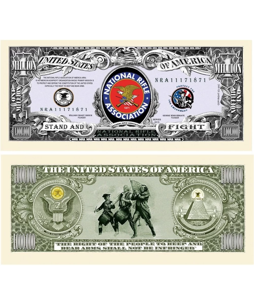 NRA National Rifle Association Million Dollar Bill - Comes in Bill Protector - Show Your Support for The Second Amendment $14...