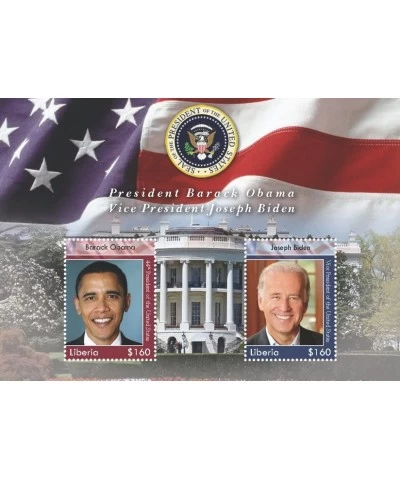 President Barack Obama & Joe Biden Mint Liberia Souvenir Stamps LIB0822SS $17.06 Collectible Postage Stamps