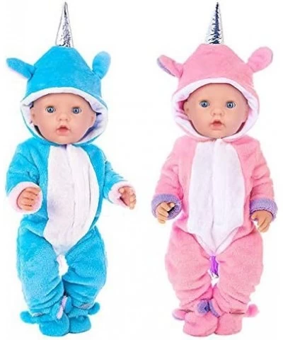 K.T.Fancy 2 Sets 16-18 Inch Baby Doll Clothes Unicorn Jumpsuit Pajamas with 2 Shoes for 43cm New Born Baby Doll and 18 Inch G...