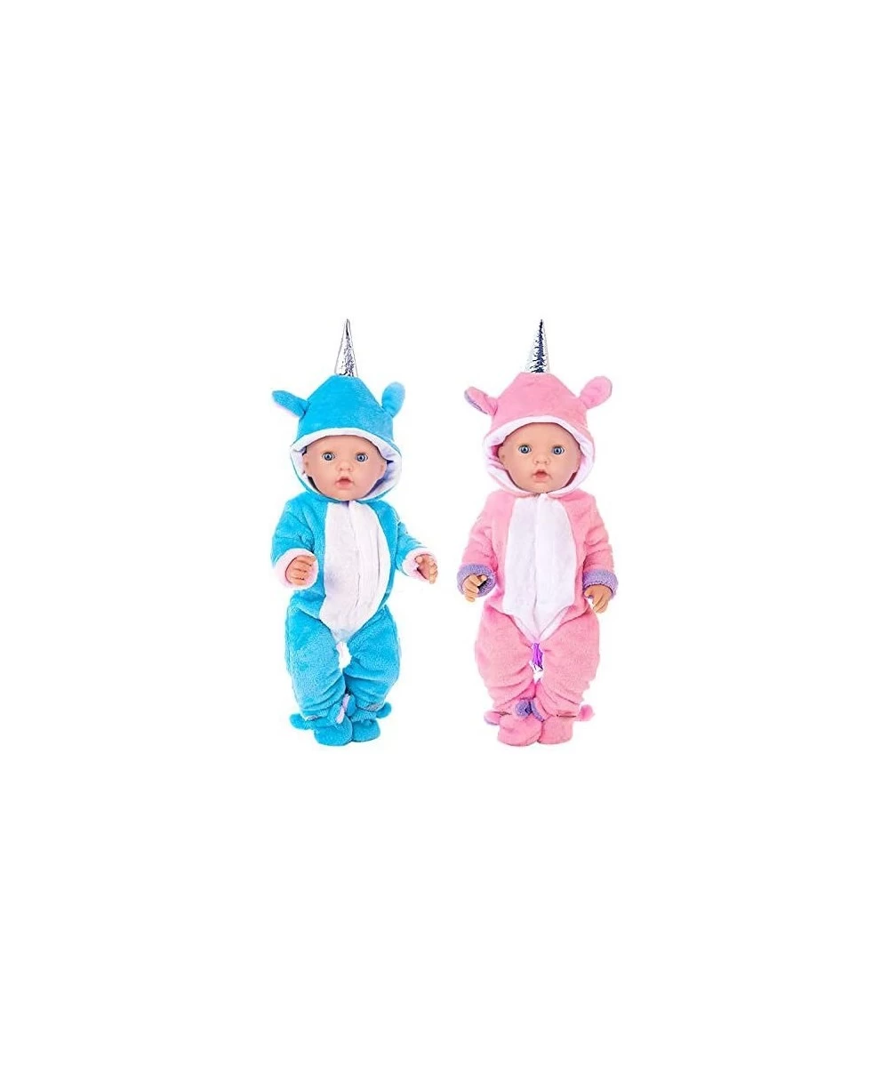 K.T.Fancy 2 Sets 16-18 Inch Baby Doll Clothes Unicorn Jumpsuit Pajamas with 2 Shoes for 43cm New Born Baby Doll and 18 Inch G...