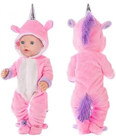 K.T.Fancy 2 Sets 16-18 Inch Baby Doll Clothes Unicorn Jumpsuit Pajamas with 2 Shoes for 43cm New Born Baby Doll and 18 Inch G...