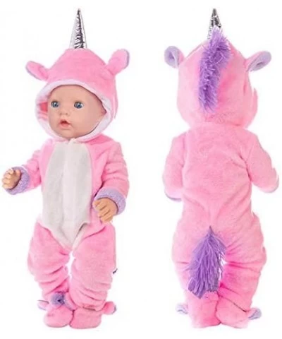 K.T.Fancy 2 Sets 16-18 Inch Baby Doll Clothes Unicorn Jumpsuit Pajamas with 2 Shoes for 43cm New Born Baby Doll and 18 Inch G...