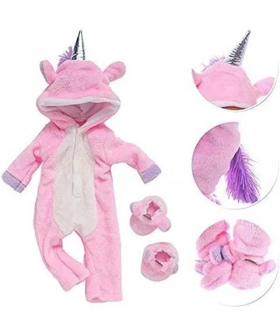 K.T.Fancy 2 Sets 16-18 Inch Baby Doll Clothes Unicorn Jumpsuit Pajamas with 2 Shoes for 43cm New Born Baby Doll and 18 Inch G...