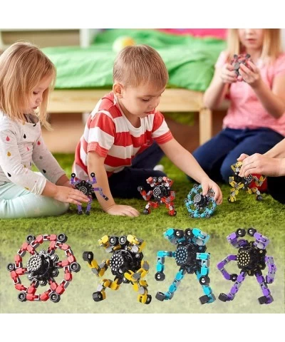 Transformable Fidget Spinners 4 Pcs for Kids and Adults Stress Relief Sensory Toys for Boys and Girls Fingertip Gyros for ADH...