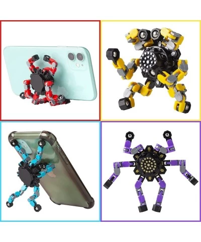 Transformable Fidget Spinners 4 Pcs for Kids and Adults Stress Relief Sensory Toys for Boys and Girls Fingertip Gyros for ADH...