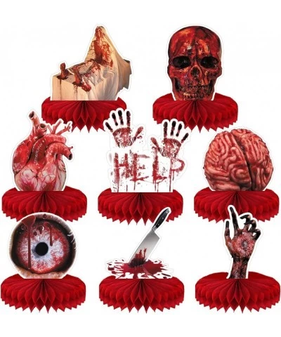 8 Pcs Bloody Halloween Decorations Honeycomb Centerpiece 3D Bloody Halloween Decorations Scary Halloween Table Centerpiece fo...