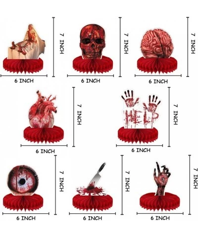 8 Pcs Bloody Halloween Decorations Honeycomb Centerpiece 3D Bloody Halloween Decorations Scary Halloween Table Centerpiece fo...