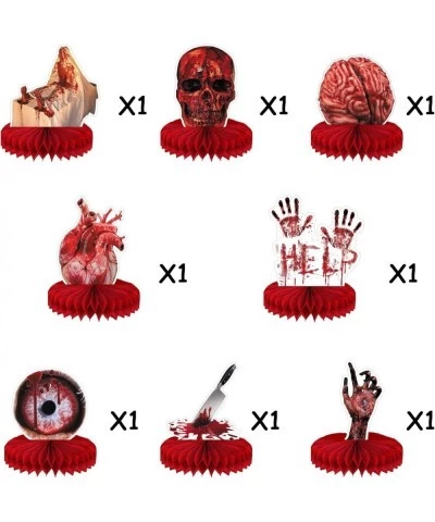 8 Pcs Bloody Halloween Decorations Honeycomb Centerpiece 3D Bloody Halloween Decorations Scary Halloween Table Centerpiece fo...