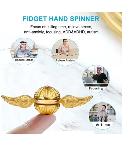 Golden Fidget Spinner Toy Metal for Kids Adults Cool Margic Orb Fidgit Spinner Finger Desk Spinning Toys Small Gadget Hand Sp...