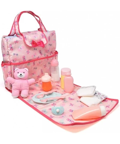 Baby Doll Accessories Set Includes Doll Care Changing Station Diaper Bag and Feeding Accessories for Dolls in Soft Carrying B...